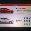 2020 Honda City – 5th-gen launched in Malaysia; 1.5L S, E and V; RS e:HEV Hybrid world debut, from RM74k