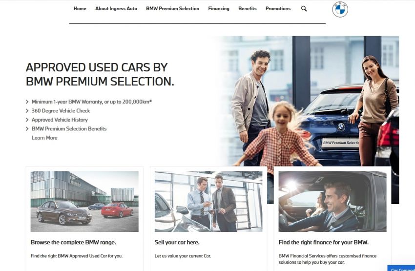 Ingress Auto launches its BMW Premium Selection website – browse, compare models quickly and easily 1196412
