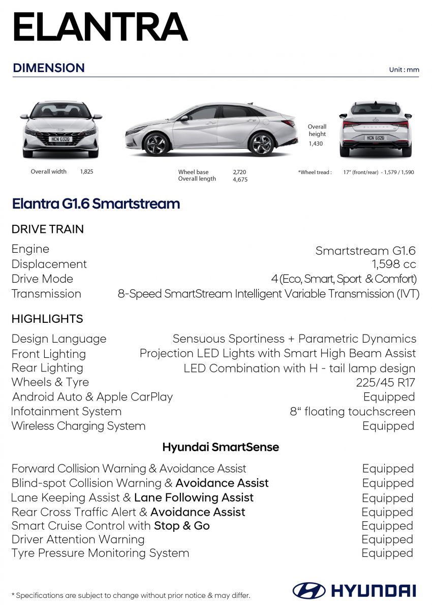 2021 Hyundai Elantra open for booking in Malaysia – 1.6L Smartstream engine, IVT; AEB, LKA, BSM, ACC 1218139