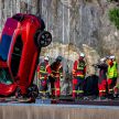 Volvo drops cars from 30 metres up to train rescuers