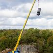 Volvo drops cars from 30 metres up to train rescuers