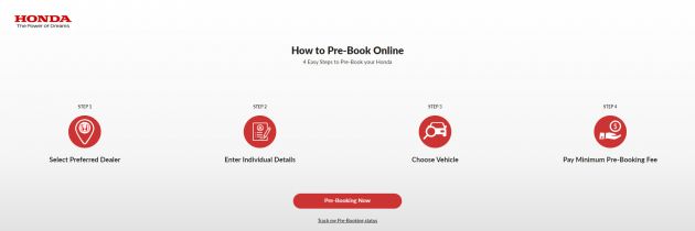 Honda Malaysia launches new online car pre-booking service for greater convenience – RM99 minimum fee