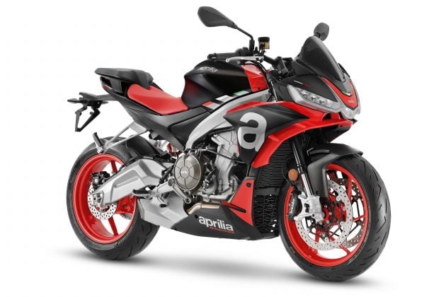 Aprilia Tuono 660 sport naked – 94 hp, 183 kg kerb weight; 47 hp version for restricted license riders