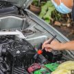 Safest method for cleaning a really dirty engine bay –  brush, towels and some elbow grease, not water hose