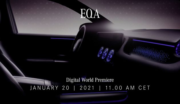 Mercedes-Benz EQA diperkenalkan pada 20 Jan ini – EQA250 dengan 190 PS; imej kabin pertama didedah