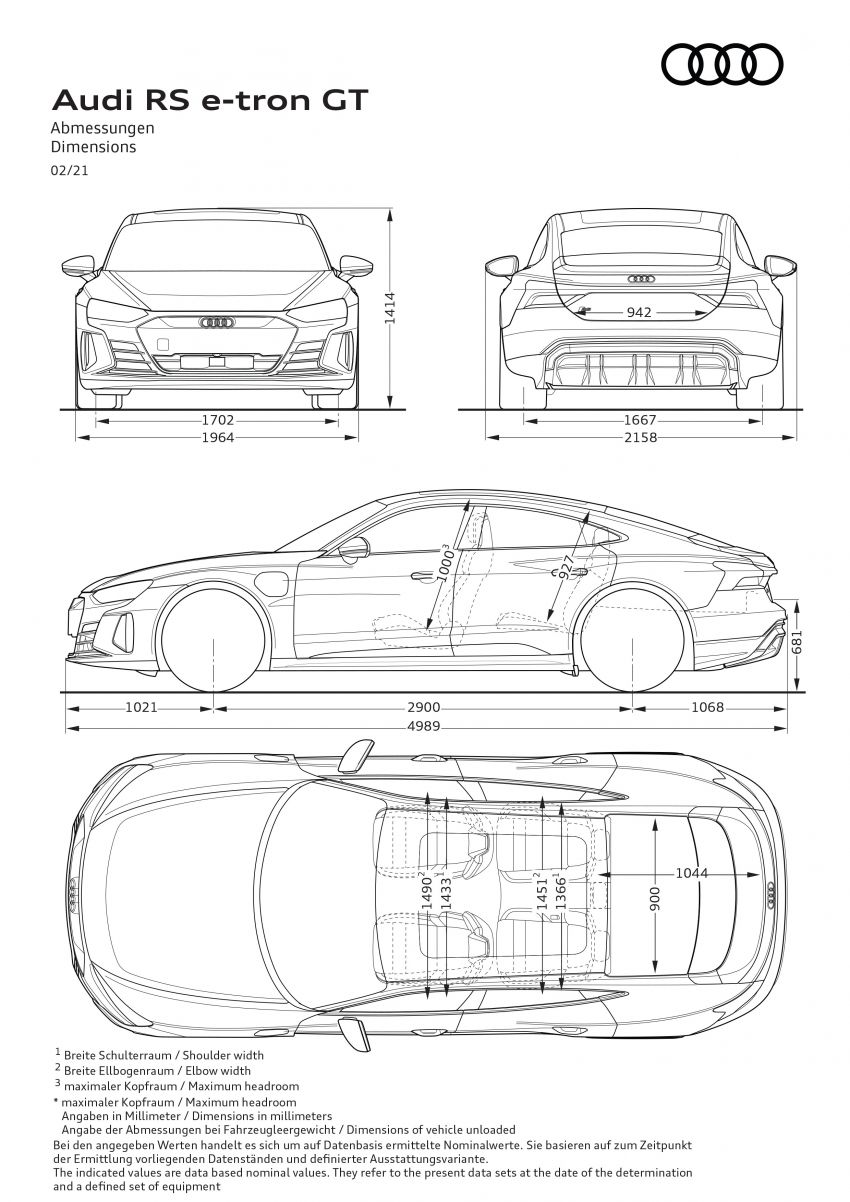 2021 Audi e-tron GT quattro, RS e-tron GT debut – two motors, up to 646 PS, 0-100 in 3.3 secs; 487 km range Image #1246650