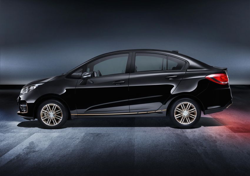 Proton Persona Black Edition launched in Malaysia – Quartz Black paint, gold accents; 500 units; RM54,700 1250372