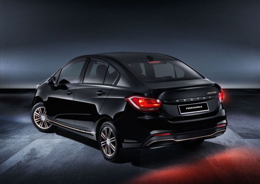 Proton Persona Black Edition launched in Malaysia – Quartz Black paint, gold accents; 500 units; RM54,700 1250374