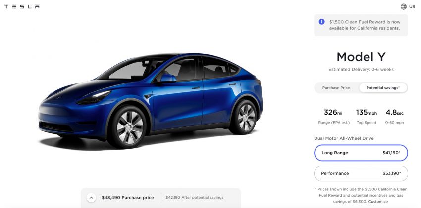 Tesla Model Y Standard Range dropped from line-up; CEO Musk previously said range ‘unacceptably low’ 1251518