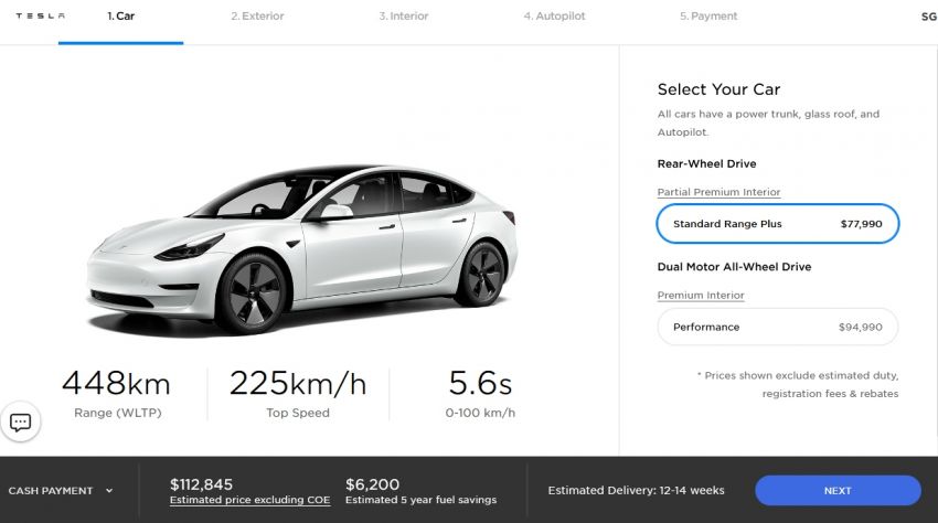 Tesla relaunches in Singapore – Model 3 SR+ from RM488k, Performance from RM615k, with current COE 1246054