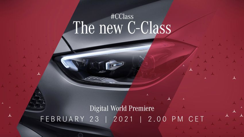 W206 Mercedes-Benz C-Class teased with funky new grille design – Feb 23 debut alongside wagon version Image #1248386