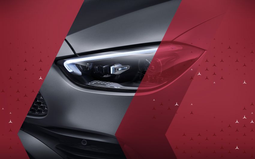 W206 Mercedes-Benz C-Class teased with funky new grille design – Feb 23 debut alongside wagon version Image #1248388