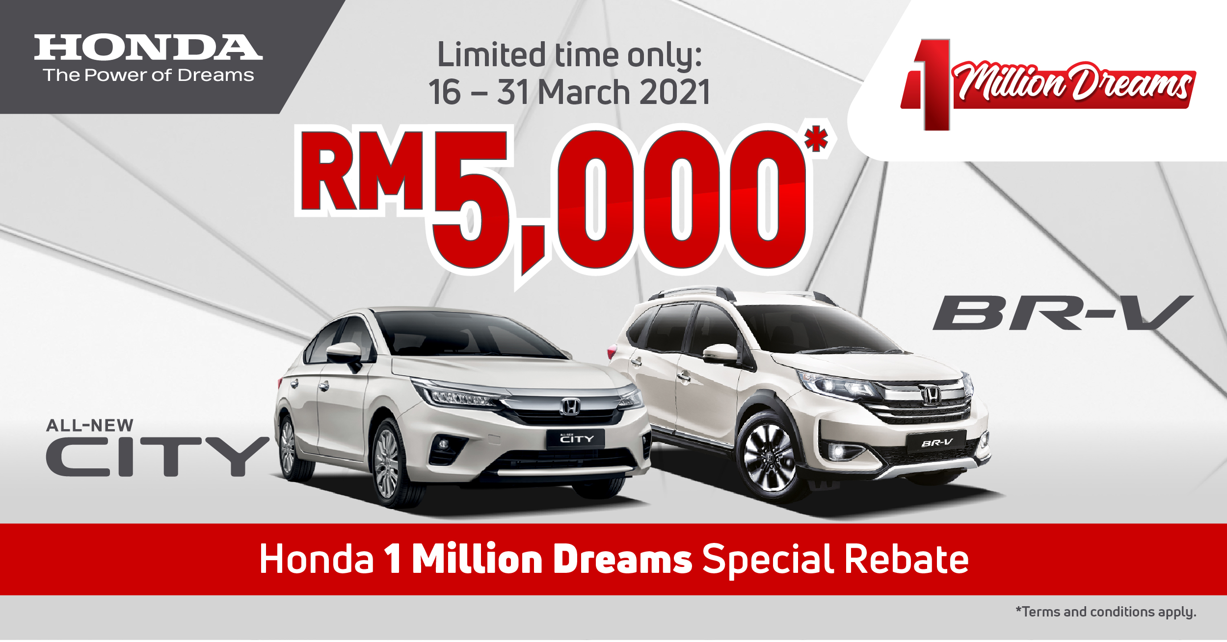 Honda City BR V Now With Special Rebate Of Up To RM5k Register 