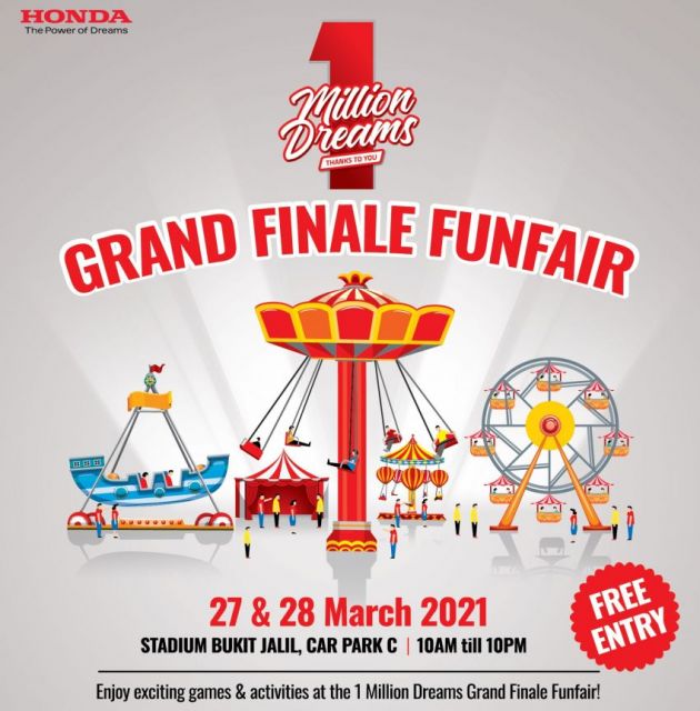 Temasya kemuncak kempen Honda 1 Million Dreams — meriahkan Stadium Bukit Jalil pada 27-28 Mac 2021