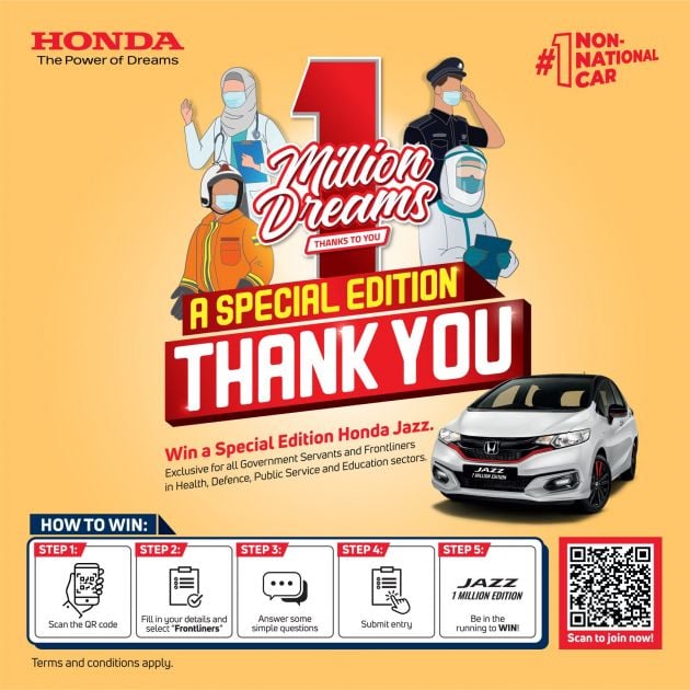 Free Honda Jazz 1 Million SE, reserved for frontliners