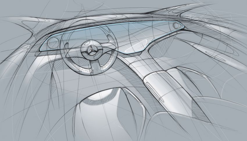 Mercedes-Benz EQS – bahagian dalaman, MBUX Hyperscreen 141 cm diperincikan sebelum dilancar 1270682