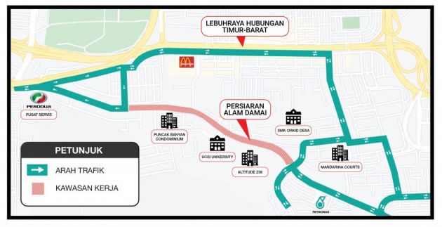 Kren tumbang di projek Lebuhraya SUKE – 3 pekerja maut, lencongan di Laluan Persiaran Alam Damai
