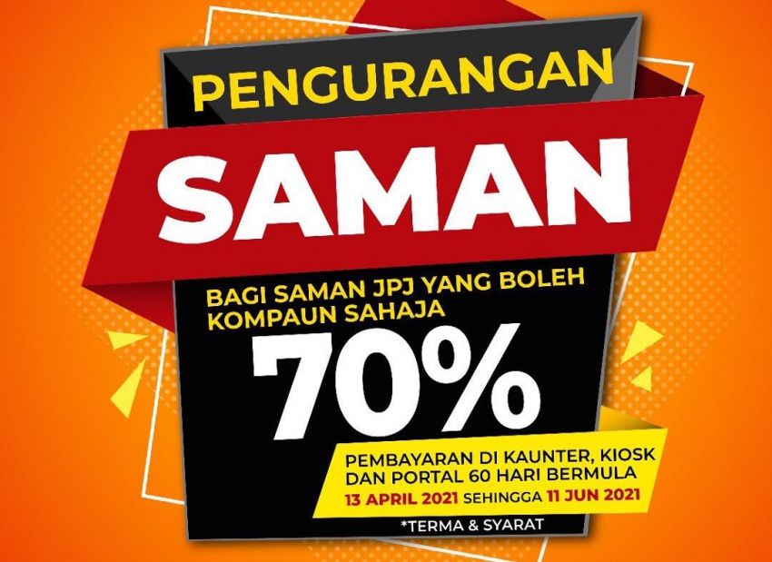 JPJ offers 70% discount for <em>saman</em>, now till June 11 1277861