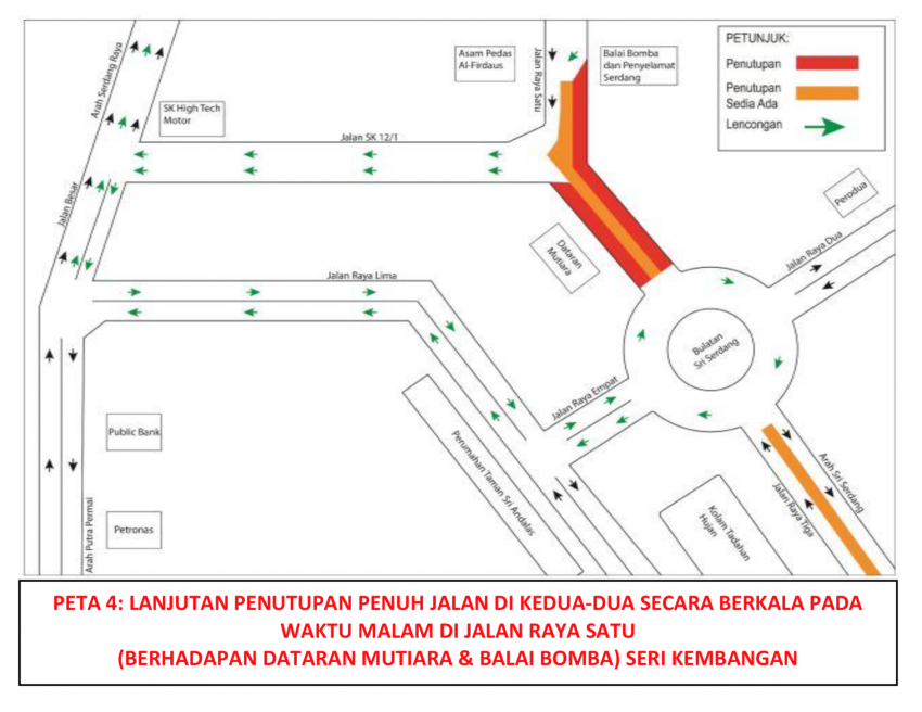 Continuation of night time full lane closures in Seri Kembangan for MRT Putrajaya Line works – 5 months 1287612