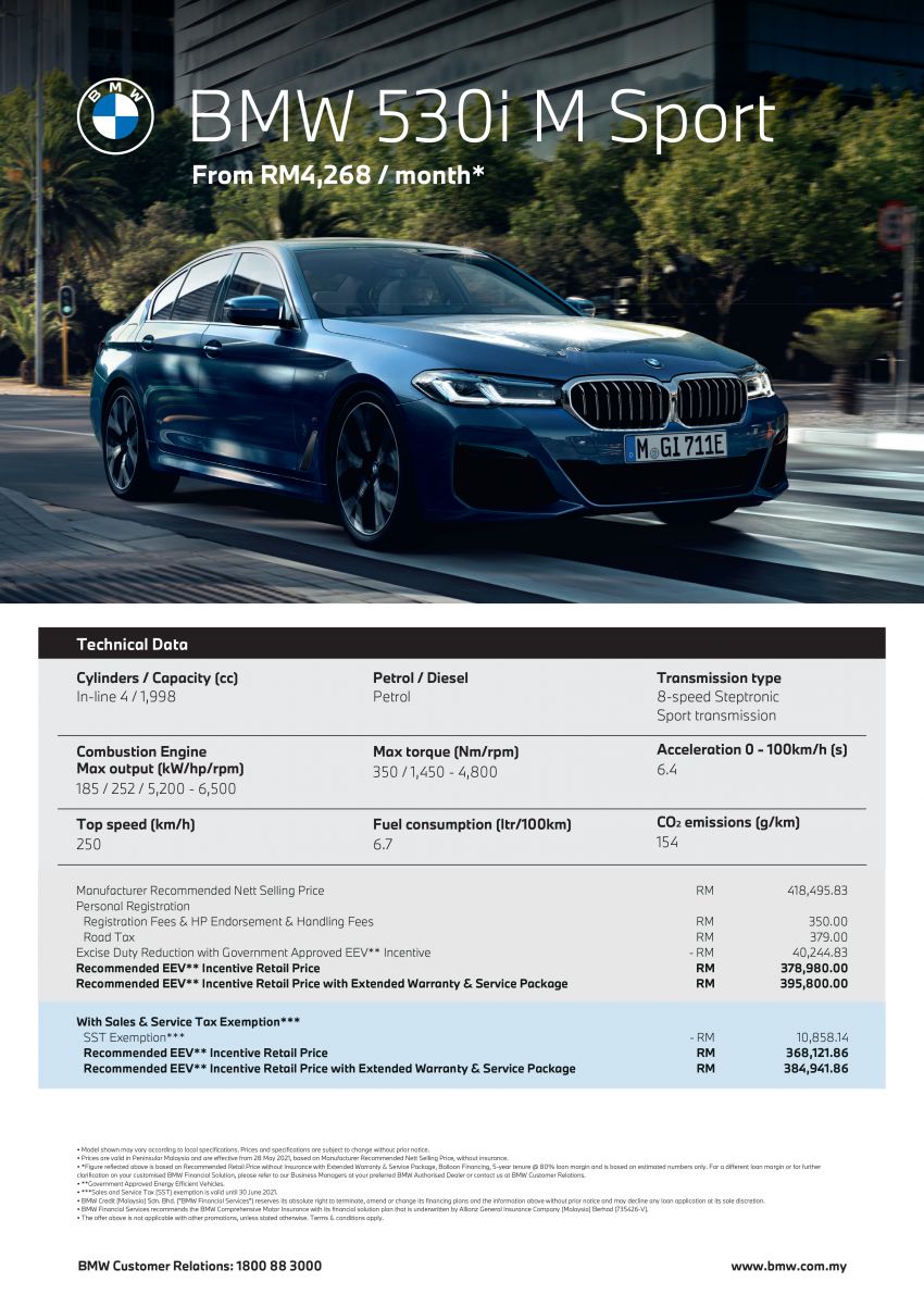 2021 BMW 5 Series facelift launched in Malaysia – G30 530e and 530i M Sport LCI, RM317,534 to RM368,122 Image #1299818