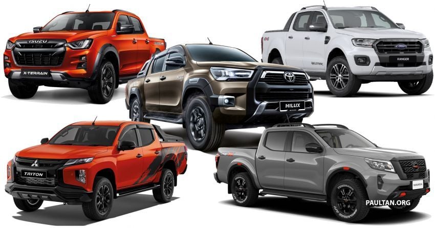 Toyota Hilux vs Isuzu D-Max vs Mitsubishi Triton vs Nissan Navara vs Ford Ranger — bandingan trak pikap 1296230
