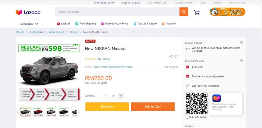 ETCM launches Nissan Flagship Store on Lazada, first 55 customers get free Nescafe machine worth RM598 Image #1290740