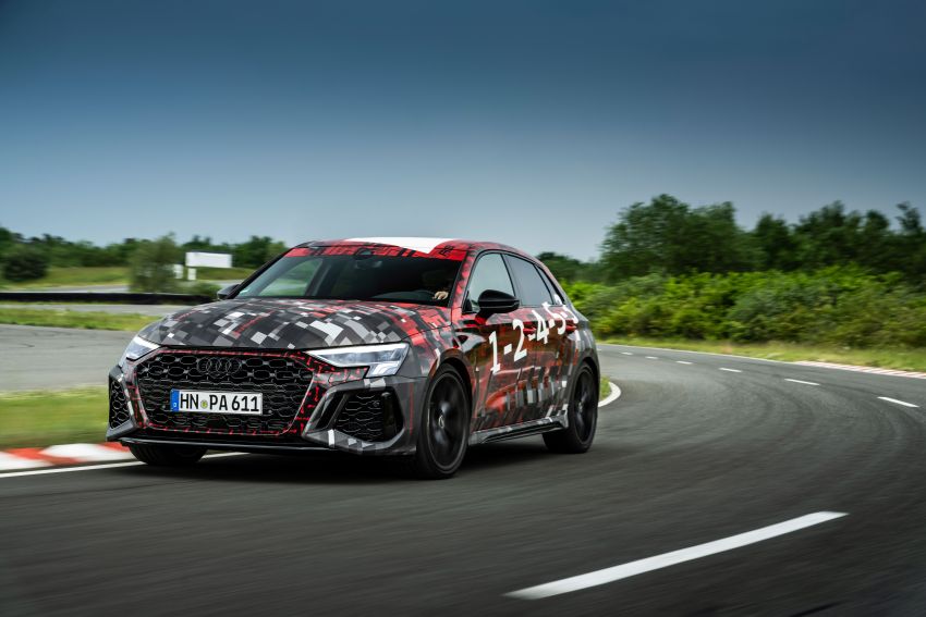 Audi RS3 2022 dalam teaser – enjin lima silinder 2.5L 400 PS dan 500 Nm tork, 0-100 km/j dalam 3.8 saat 1310383