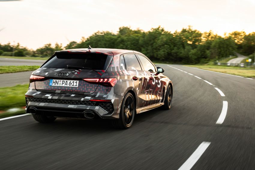 Audi RS3 2022 dalam teaser – enjin lima silinder 2.5L 400 PS dan 500 Nm tork, 0-100 km/j dalam 3.8 saat 1310456