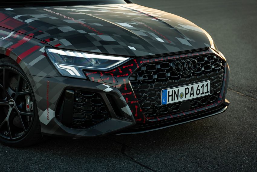 Audi RS3 2022 dalam teaser – enjin lima silinder 2.5L 400 PS dan 500 Nm tork, 0-100 km/j dalam 3.8 saat 1310423