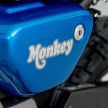 Honda Monkey 125 dipertingkat dengan kotak gear lima kelajuan, enjin Euro 5 berkuasa 9.25 hp, 11 Nm