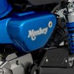 Honda Monkey 125 dipertingkat dengan kotak gear lima kelajuan, enjin Euro 5 berkuasa 9.25 hp, 11 Nm