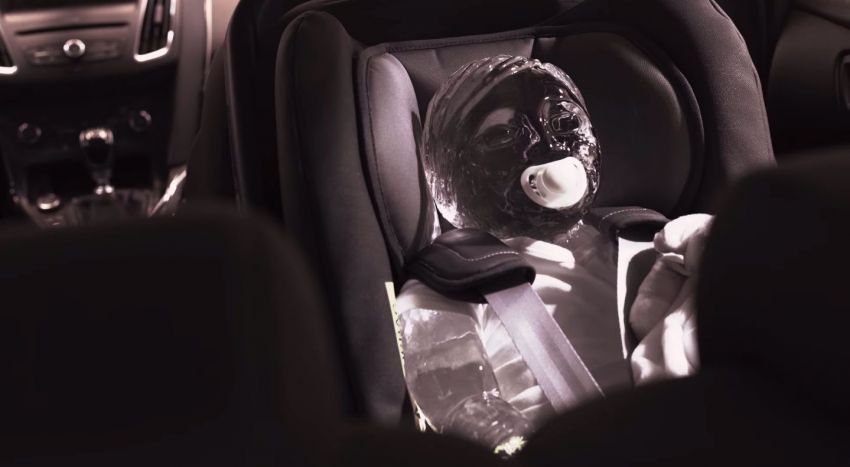 Ford buat demonstrasi bahaya haba dalam kereta dengan ais berbentuk kanak-kanak dan haiwan 1311696