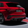 2022 Audi RS3 Sportback and RS3 Sedan debut – 400 PS/500 Nm 2.5 litre TFSI, Torque Splitter rear axle