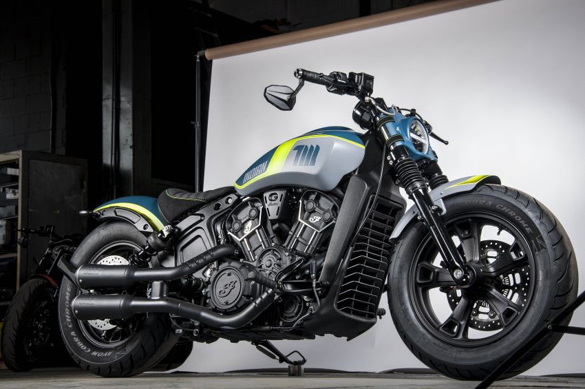 Indian Motorcycles Scout Bobber Sixty Neon Limited Edition by Indian Étoile France and Tank Machine 1315562