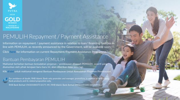 Moratorium Pemulih 2021 RHB – tiga pelan ditawarkan