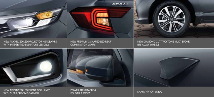 Honda Amaze <em>facelift</em> 2021 dilancar di India – bermula RM36k, rupa disegarkan, pilihan petrol dan diesel Image #1332877