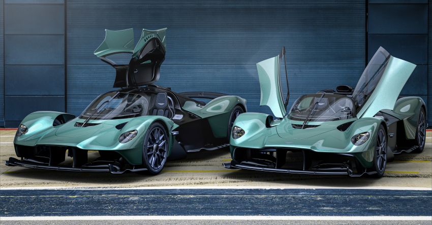 Aston Martin Valkyrie Spider – 1155 PS V12 hybrid, VMax over 350 km/h; 85-unit limited run from 2H 2022 1330396