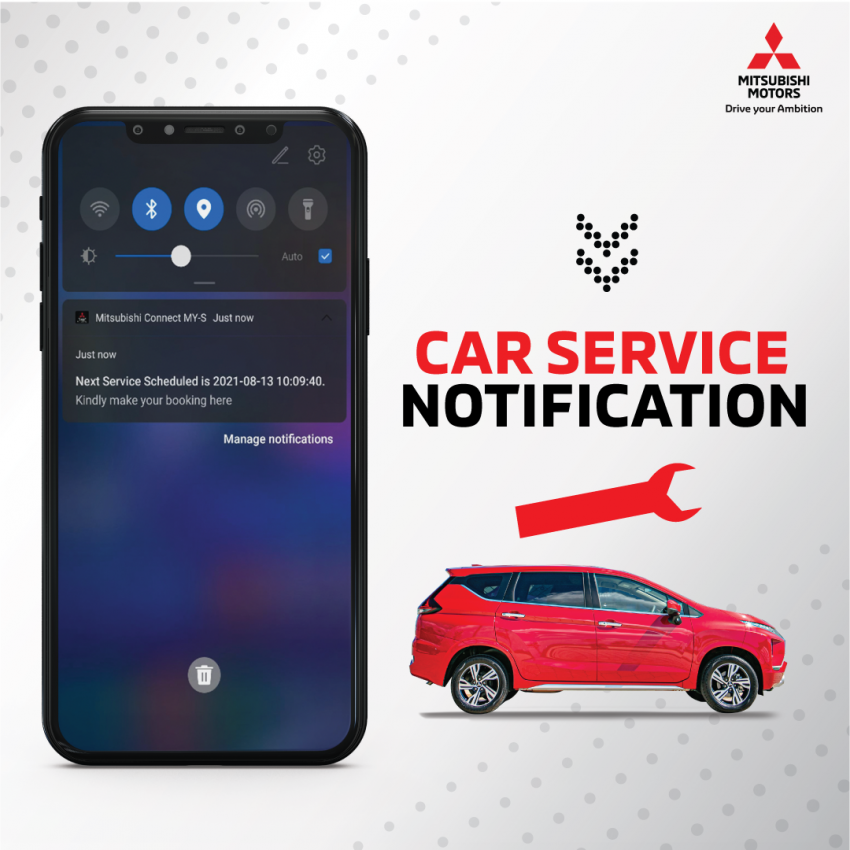 Mitsubishi Connect MY mobile app updated – service status notifications; road tax, insurance reminders 1328247