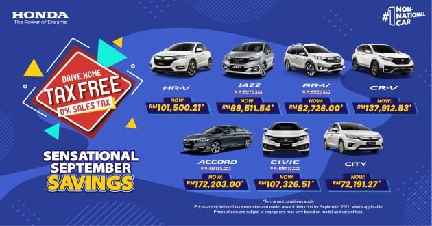 Honda Malaysia Sensational September Savings promo – up to RM6,000 discount on top of SST savings
