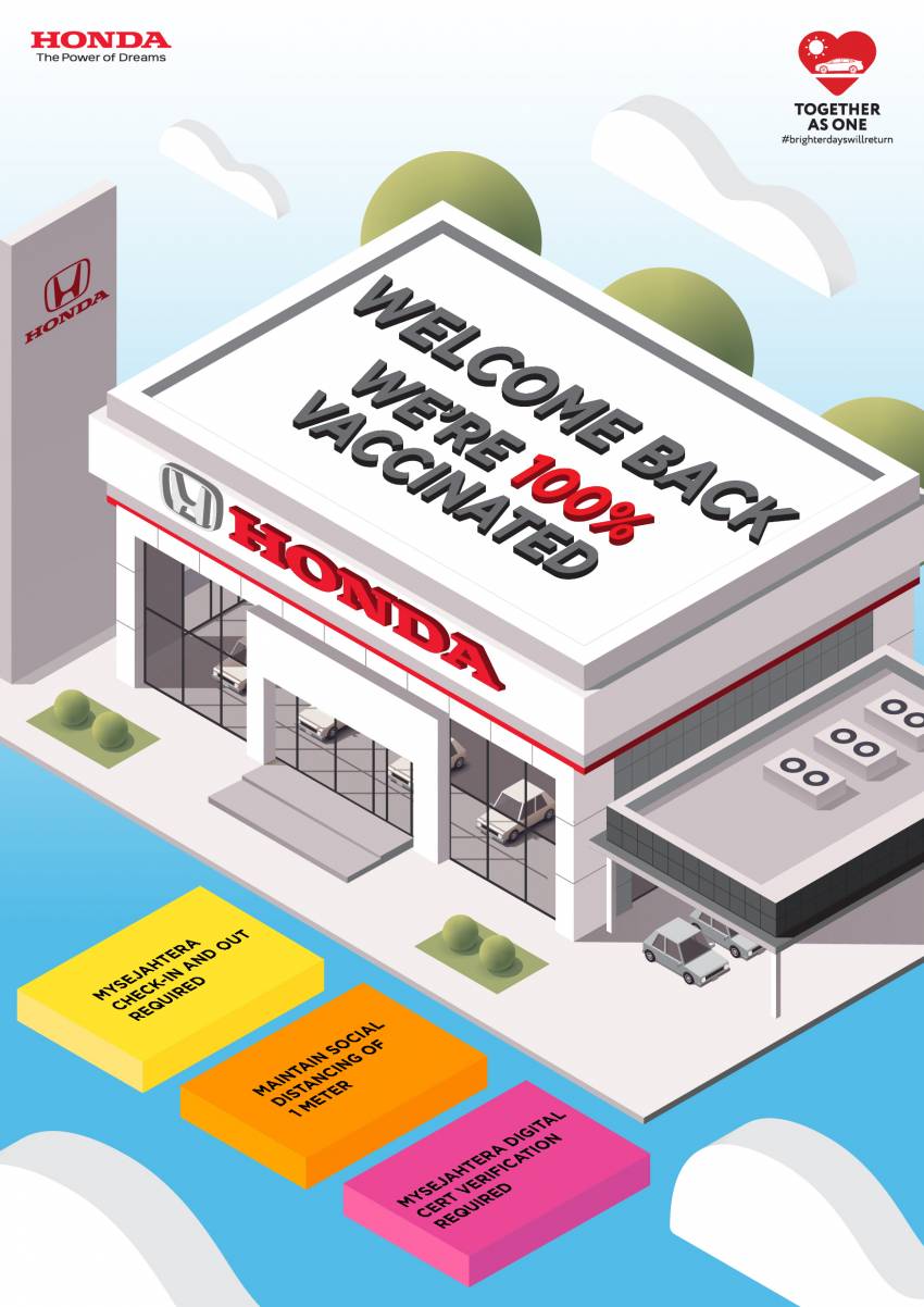 Honda Malaysia launches ‘I’m Vaccinated’ campaign – only fully vaccinated staff in showrooms, 100% in Oct 1344570