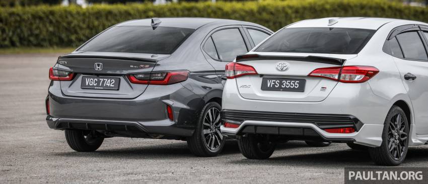 2021 Honda City vs Toyota Vios in Malaysia – sportiest RM106k e:HEV RS hybrid and RM95k GR Sport shown Image #1355173