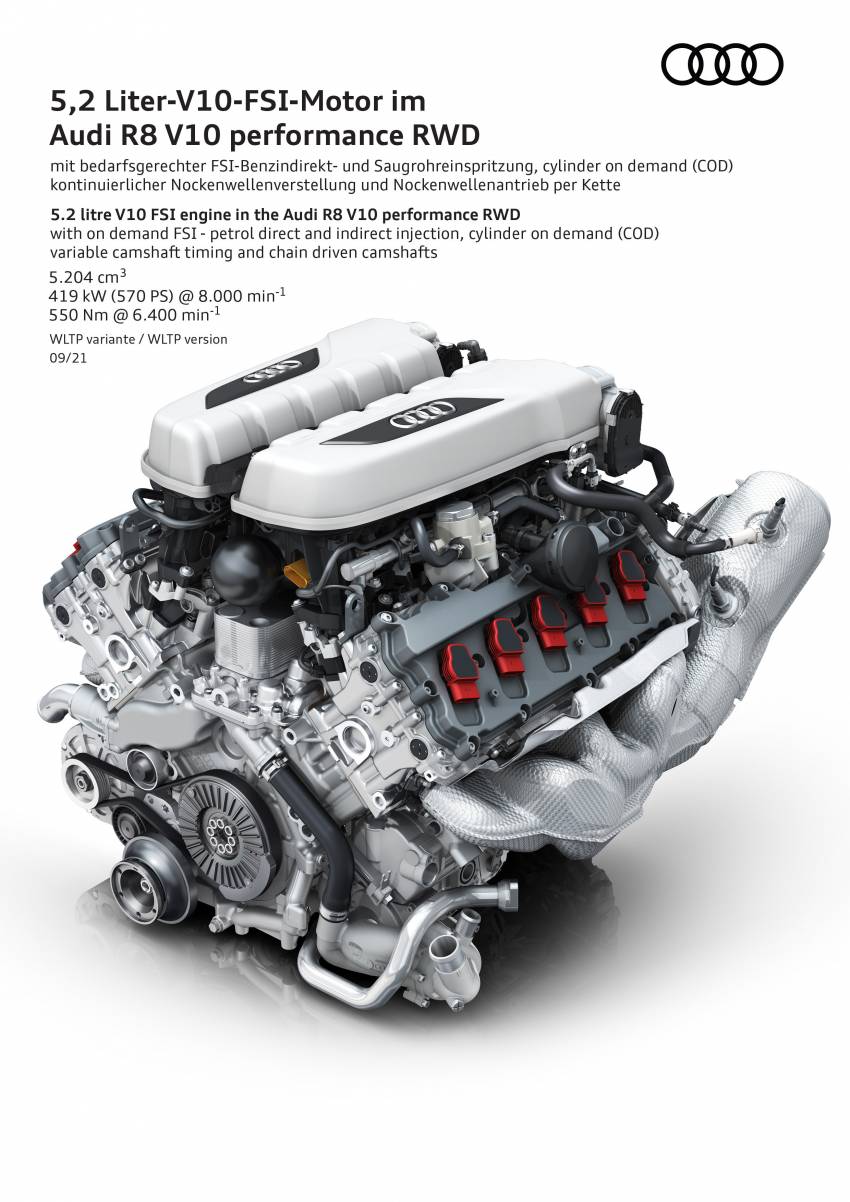 Audi R8 V10 performance RWD diperkenal – enjin V10 5.2L kini mampu hasilkan 570 PS dan 550 Nm tork 1358181