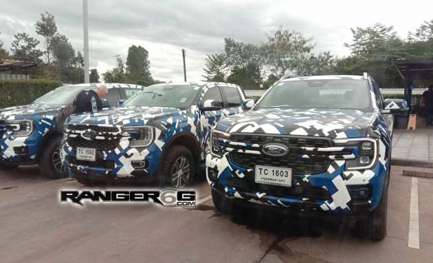SPYSHOT: Ford Ranger 2022 dalam varian XLT, FX4 dan Wildtrak dikesan diuji bersama di Thailand