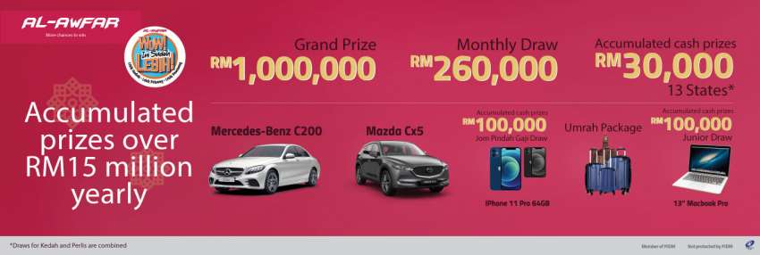 AD: Grow your investments with Bank Islam’s Al-Awfar and win cash, cars, prizes worth over RM15m a year 1365214