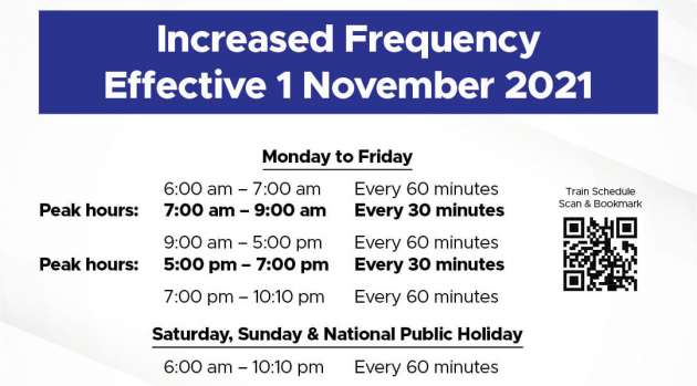 Higher frequency for KLIA Ekspres, Transit from Nov 1