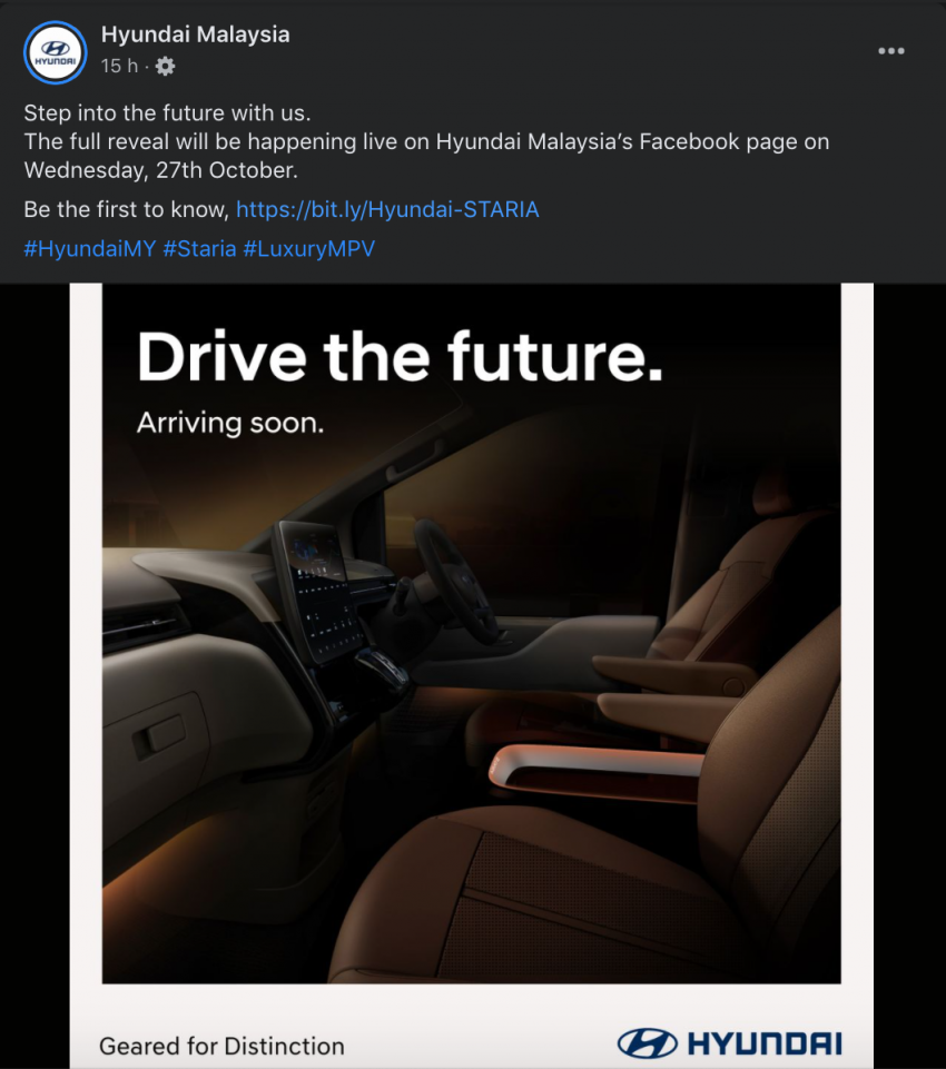 Hyundai Staria Malaysia launch happening on Oct 27 1365059