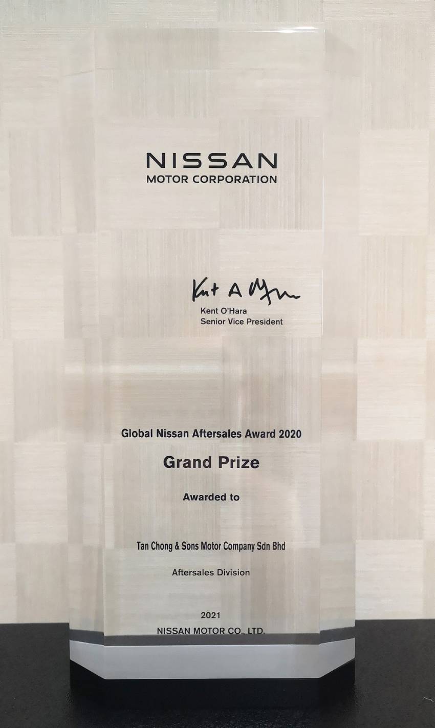 Tan Chong aftersales division wins 2020 Global Nissan Aftersales Award – company’s third win since 2017 1354818