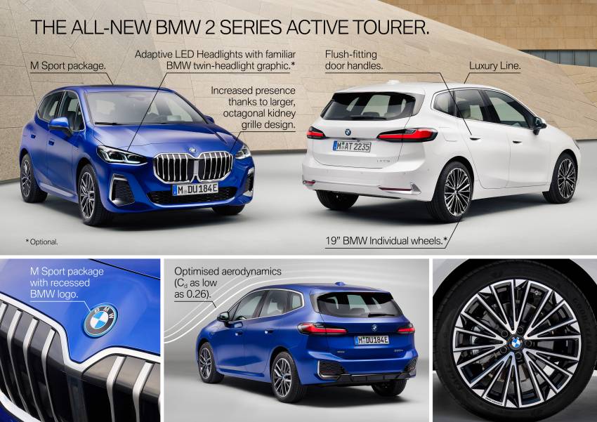U06 BMW 2 Series Active Tourer debuts – all-new styling; petrol, diesel engines first; PHEVs next year 1356469