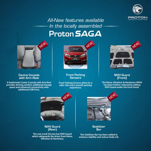 Proton Saga CKD Pakistan terima peningkatan – perehat tangan, penebat bunyi dan perincian lain