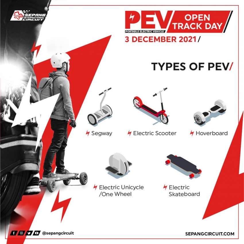 Sepang open track day for Portable Electric Vehicles on Dec 3 – for e-scooters, e-bikes, Segway, hoverboard 1384876